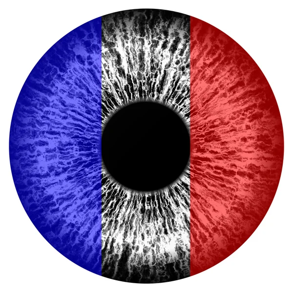 Ludzkie oko - zaprojektowane w francuski tricolor — Zdjęcie stockowe