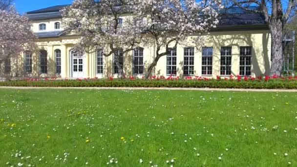 Casa de té del castillo en Altenburg verano primavera verde — Vídeo de stock