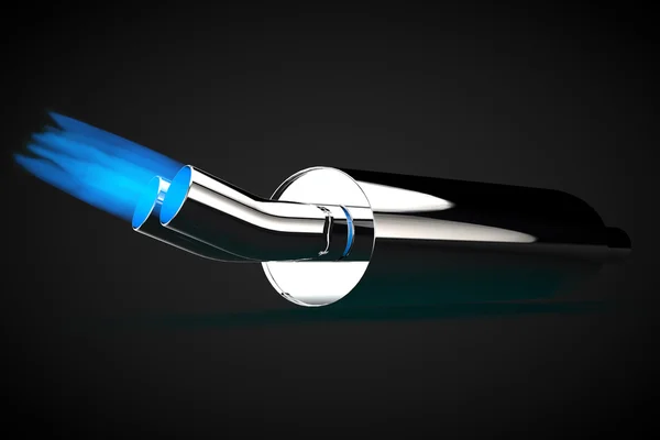 Egzoz borusu mavi alev gaz Benzinli otomobil tuning