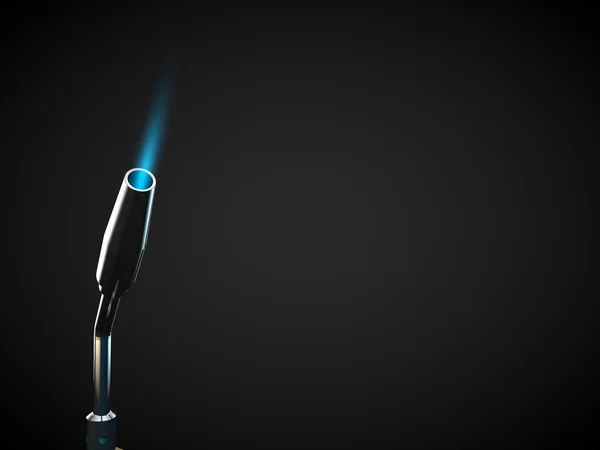 Nahaufnahme von Metall-Schneidbrenner-Industrie Feuer blaue Flamme — Stockfoto