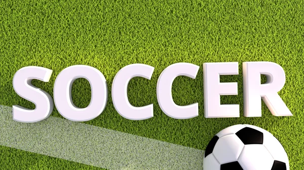 3d render of a soccer ball on grass soccer — Stock Photo, Image