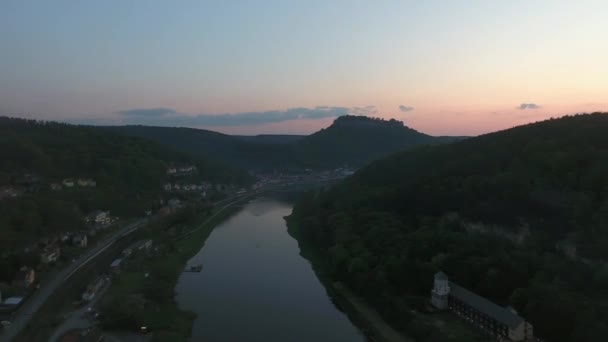 Landmärke från fästningen Koenigstein, Sachsen — Stockvideo