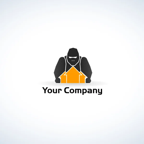 Logo immobilier Gorilla Design entreprise forte — Image vectorielle