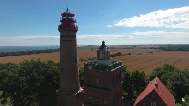 Maják na Kap Arkona, ostrov Ruegen, Německo Schinkelturm — Stock video