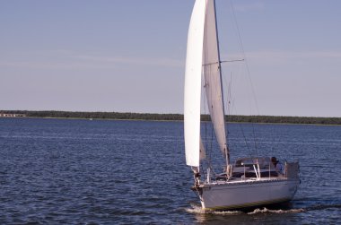 Beyaz yelkenli yelkenli gemiler