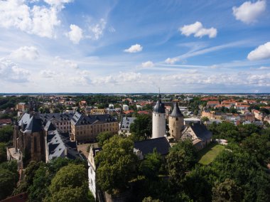 Havadan görünümü Altenburg Thuringia kale eski ortaçağ şehir