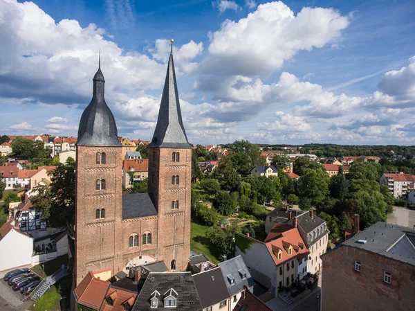 Rote Spitzen Altenburg città medievale torri rosse vecchio — Foto Stock