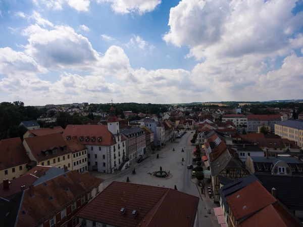 Vue aérienne ville schmoelln thuringe Allemagne — Photo