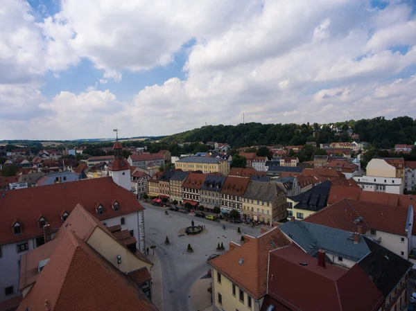 Vue aérienne ville schmoelln thuringe Allemagne — Photo