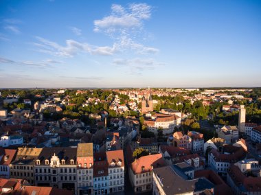 Havadan görünümü Altenburg Thuringia kale eski ortaçağ şehir
