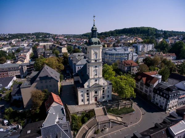 Salvatorkirche gera church salvator Luftaufnahme — Stockfoto