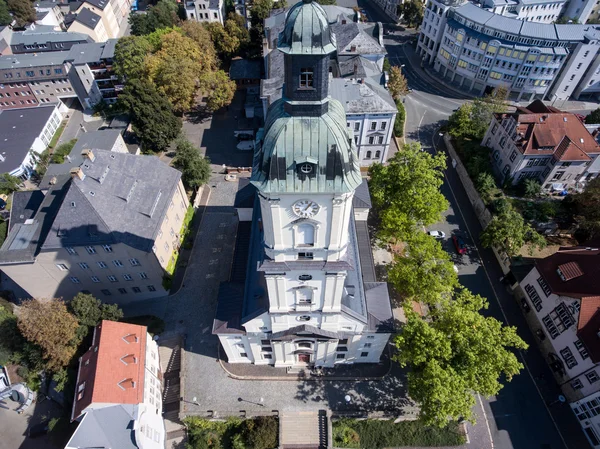 Widok z lotu ptaka Kościół salvator Salvatorkirche Gera — Zdjęcie stockowe