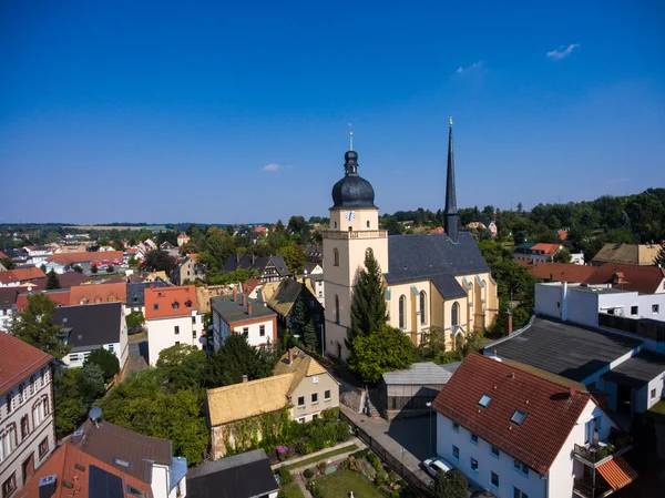 Flygfoto över saint annen kyrklig goessnitz Thüringen Tyskland — Stockfoto