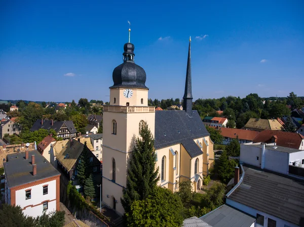 Veduta aerea della chiesa di San annen goessnitz thuringia germania — Foto Stock