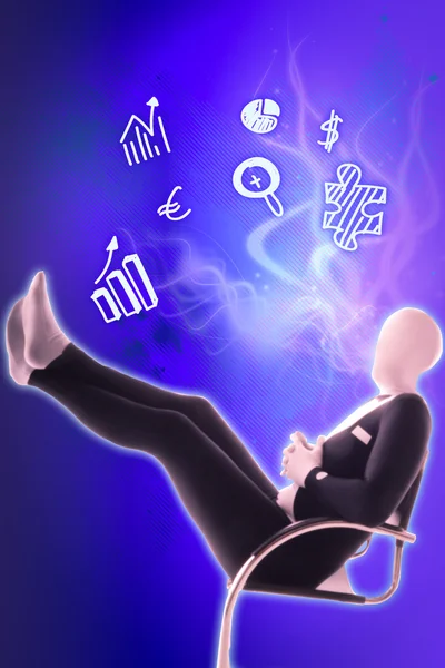 Man MIME-huidige business symbolen — Stockfoto