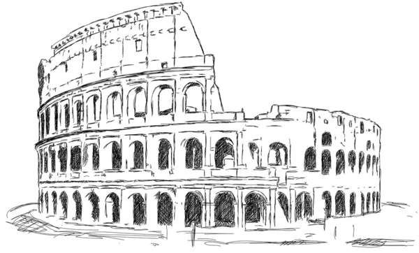 Kolezyum Roma İtalya antik amphitheatric — Stok Vektör