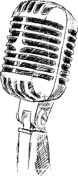 Mikrofonmusik-Zeichnung — Stockvektor