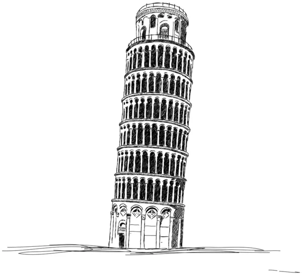 Pisa Leaning Tower of Pisa Italy Ancient — Stock Vector