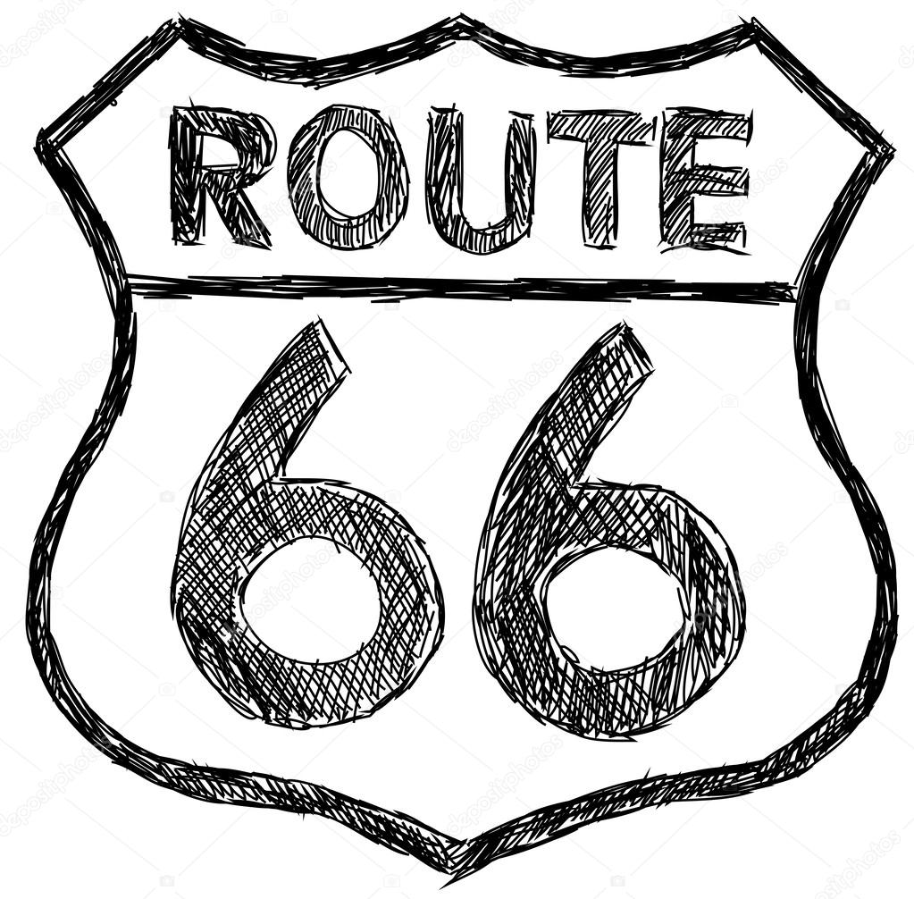 Route 66 US Highway symbol sign