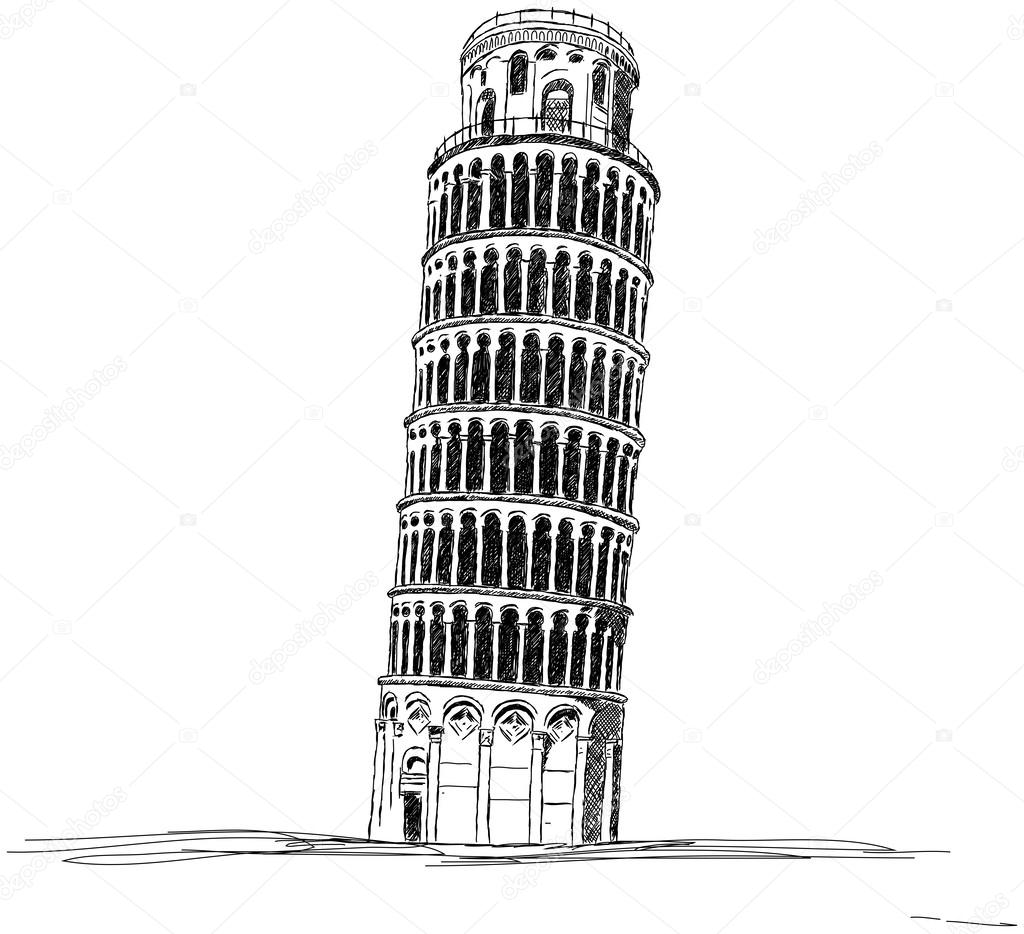 Pisa Leaning Tower Of Pisa Italy Ancient Stock Vector Artefacti