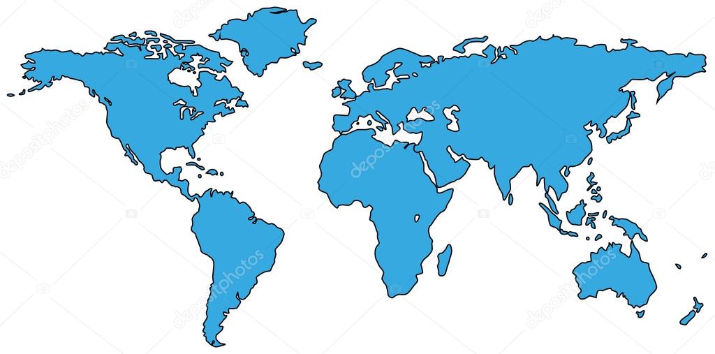 World Map World Map Atlas blue