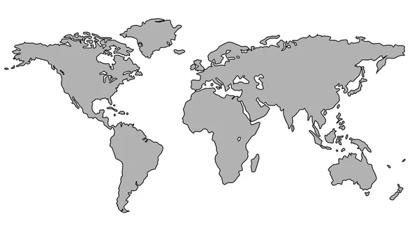 Weltkarte Weltkarte Atlas grau — Stockvektor