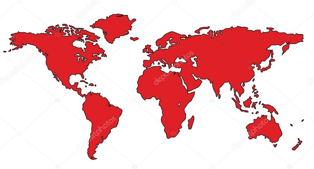 World Map World Map Atlas red