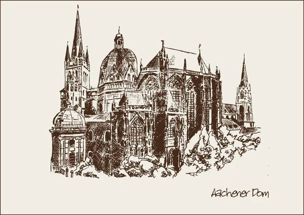 Aachen Cathedral — Stock Vector