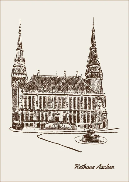 Town hall Aachen — Stock vektor