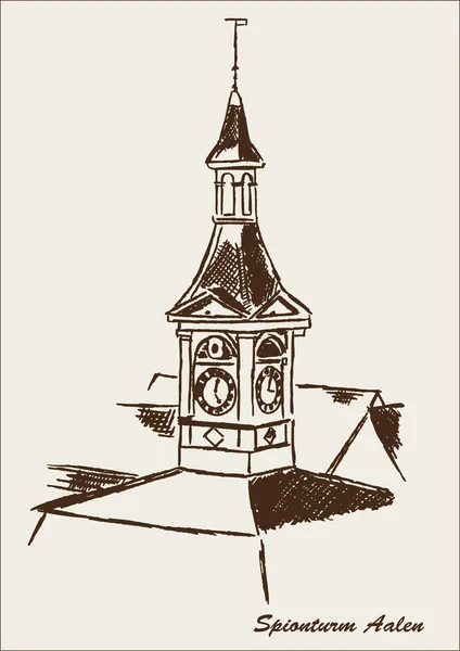 Torre spia Aalen — Vettoriale Stock