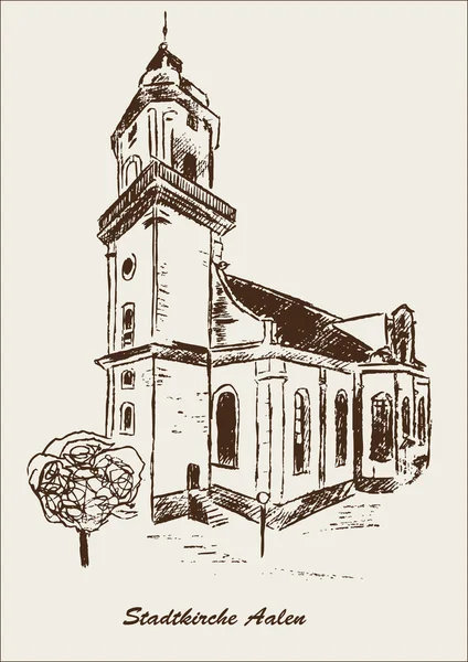 Igreja da cidade Aalen —  Vetores de Stock