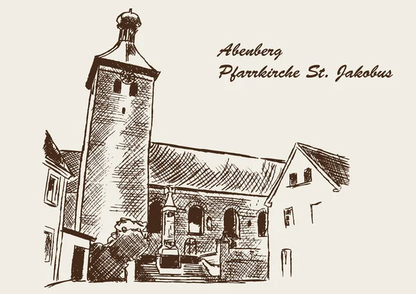 Parish Kilisesi St. James Abenberg — Stok Vektör