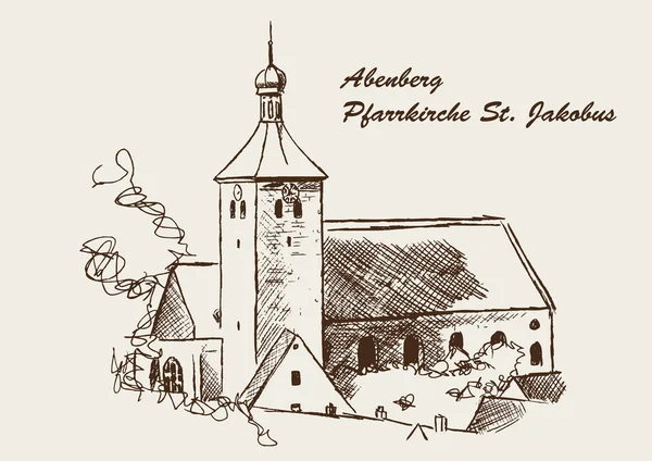 Pfarrkirche St. James Abenberg — Stockvektor