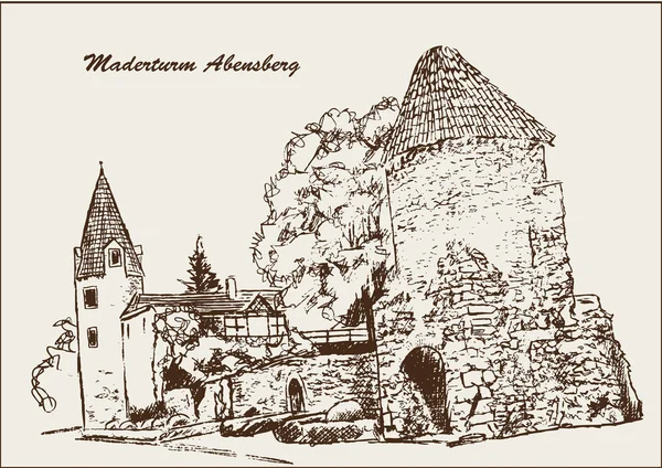Maderturm wieża mader Abensberg — Wektor stockowy