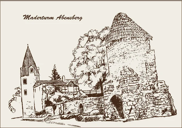 Maderturm tower mader Abensberg — Stock vektor