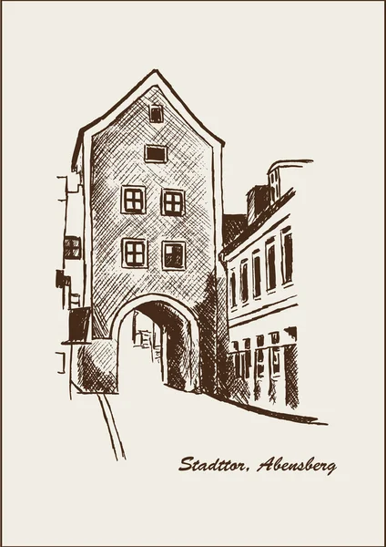 Old City Gate Abensberg — Stok Vektör