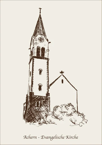 Iglesia Evangélica Achern — Vector de stock