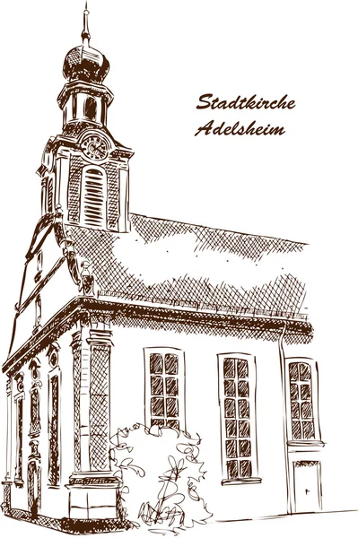 Iglesia de la Ciudad Adelsheim — Archivo Imágenes Vectoriales