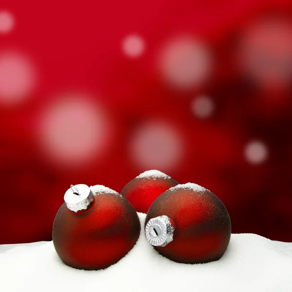 Boże Narodzenie tło - czerwony Christmas Ornament - śnieg Obraz Stockowy