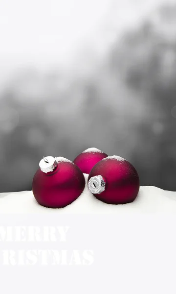 Julebakgrunn - julepynt rosa - snø – stockfoto
