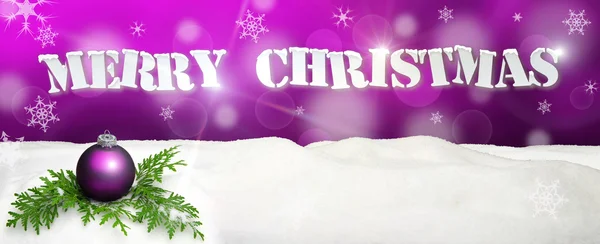 クリスマスの背景 - クリスマスの飾りピンク - 雪 — ストック写真