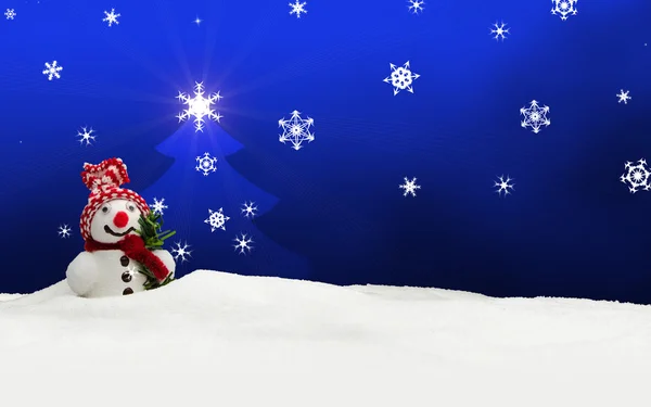Schneemann Frohe Weihnachten Blau Stockfoto C Artefacti