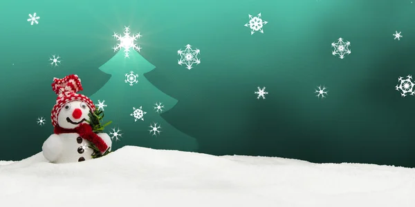 Snowman Merry Christmas turquoise — Stock Photo, Image
