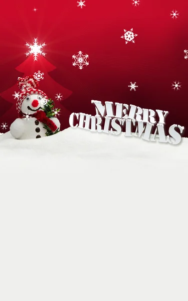 Muñeco de nieve Feliz Navidad rojo — Foto de Stock