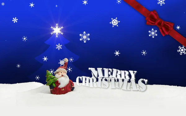 Grußkarte Weihnachtsmann-Klausel schneeblau — Stockfoto