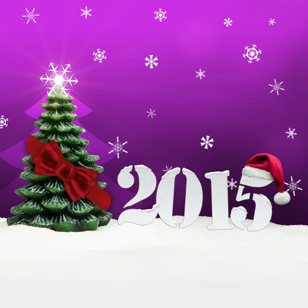 Julgran gott nytt år 2015 rosa — Stockfoto