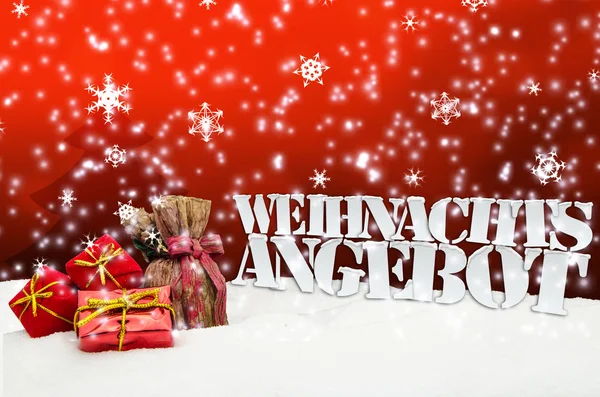 Weihnachtsangebot Angebot Angebote Weihnachten гнить — стоковое фото