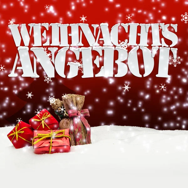 Weihnachtsangebot Angebot tags Angebote Weihnachten podridão — Fotografia de Stock