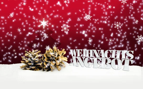 Weihnachtsangebot Angebot Angebote Weihnachten rot — Zdjęcie stockowe