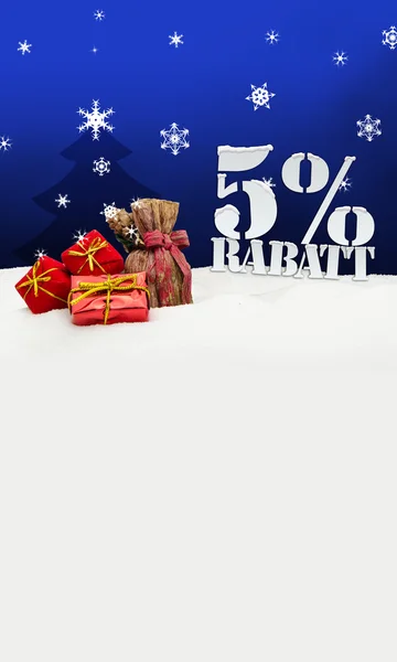 5 por cento Rabatt desconto Natal — Fotografia de Stock